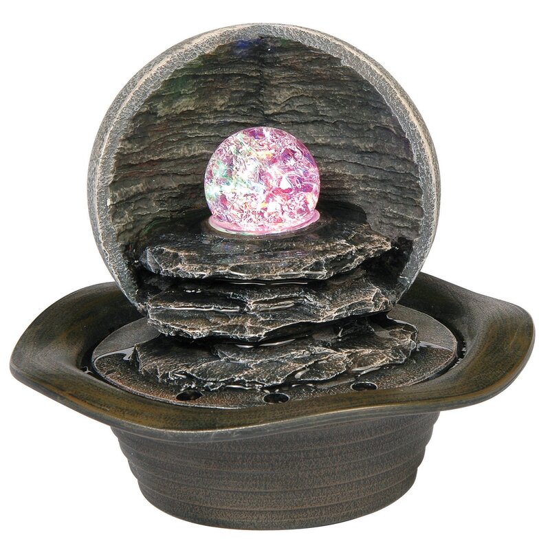 resin water fountain with light